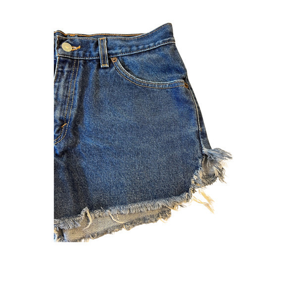 Levis Vintage 517 Juniors Cut Off Shorts Size 11M Medium Dark Wash - Picture 3 of 8